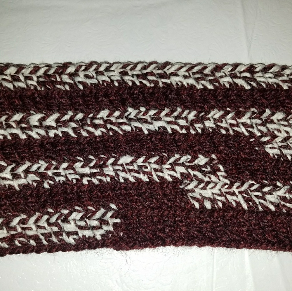 Burgundy and White Cowl